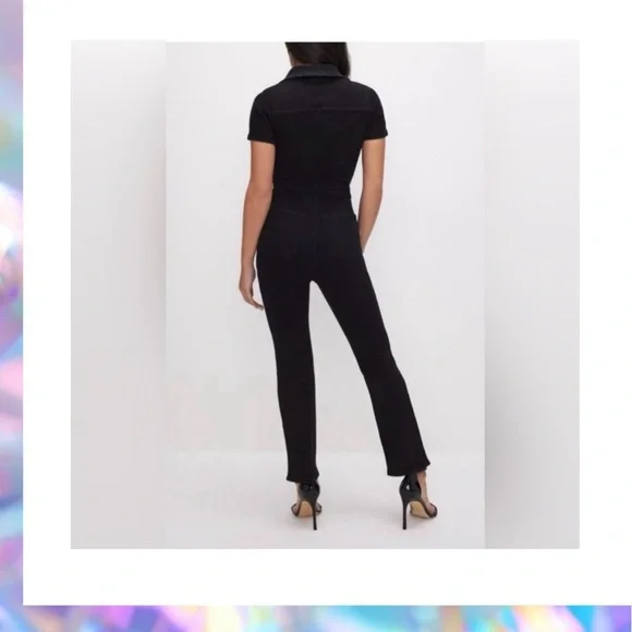 Good American Black Short Sleeve Jumpsuit Size Medium NWT - Picture 2 of 10